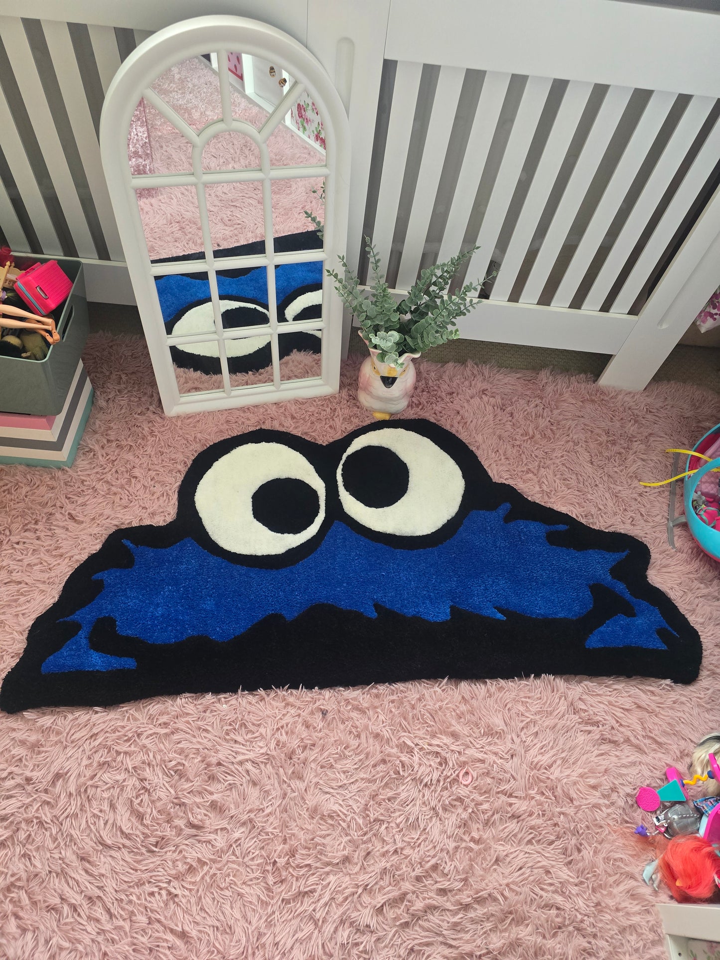Handmade Cookie Monster Inspired Rug