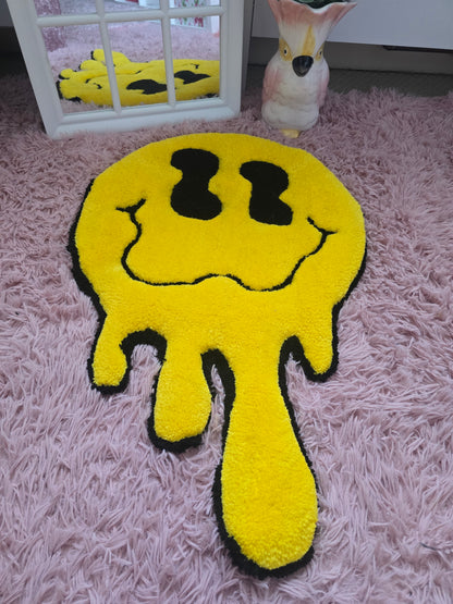 Handmade Melting Smiley Rug