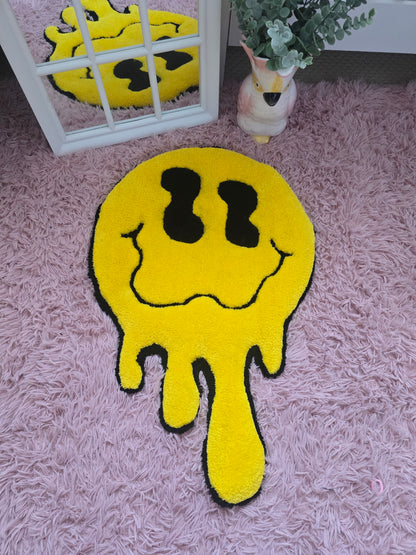 Handmade Melting Smiley Rug
