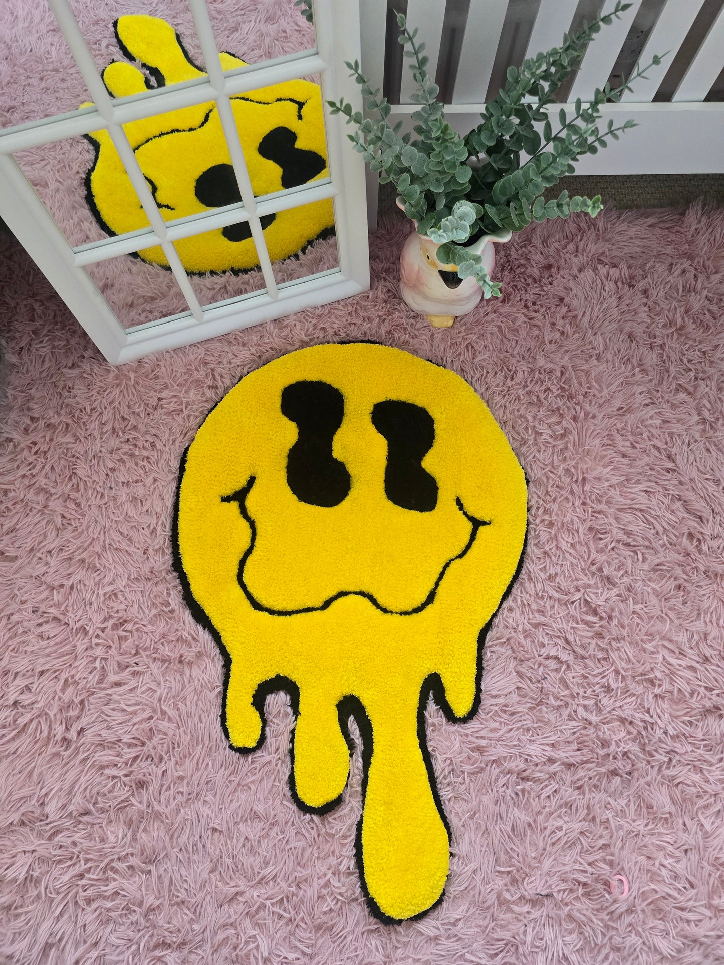 Handmade Melting Smiley Rug