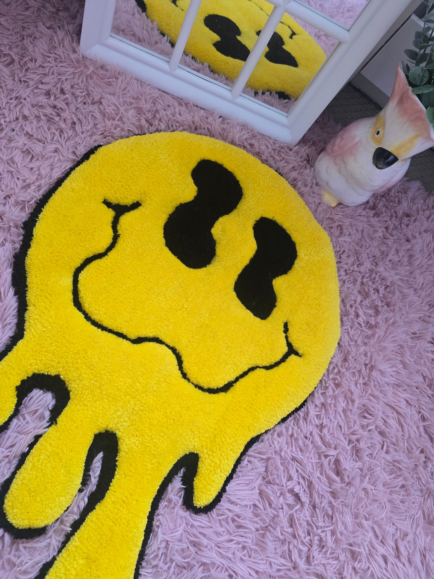 Handmade Melting Smiley Rug