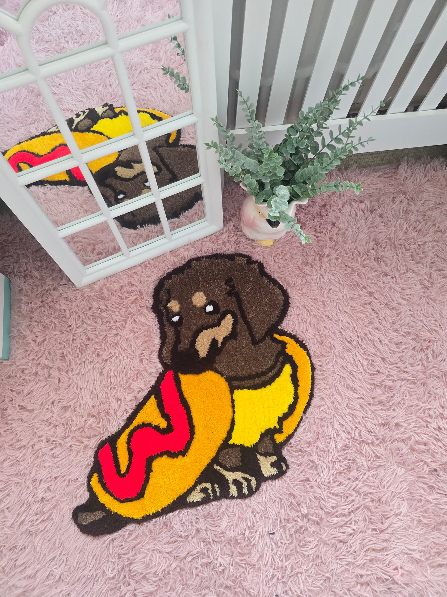 Dachshund Dog Blanket Rug - Handmade Tufted Dog Rug