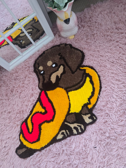 Dachshund Dog Blanket Rug - Handmade Tufted Dog Rug
