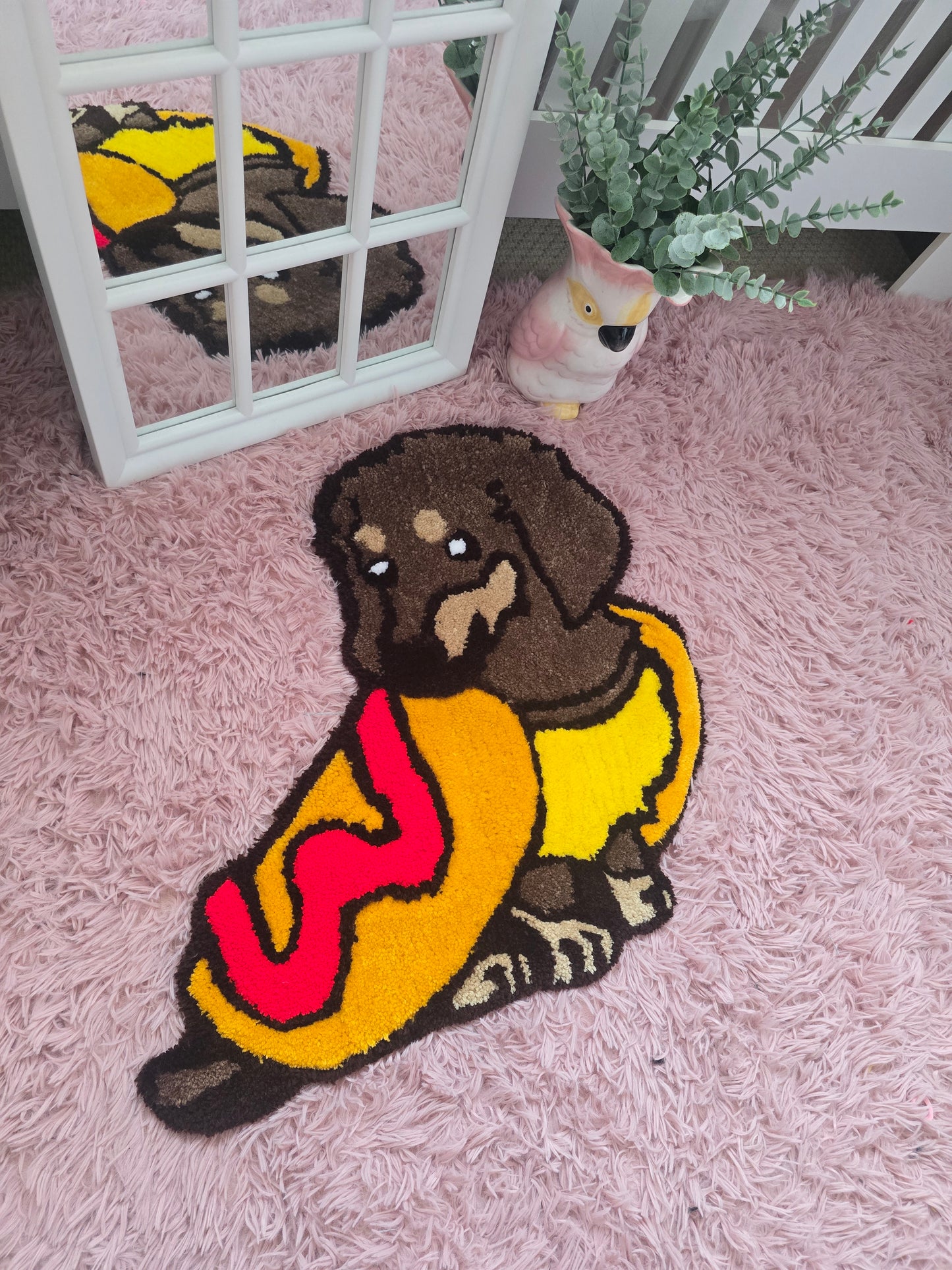 Dachshund Dog Blanket Rug - Handmade Tufted Dog Rug