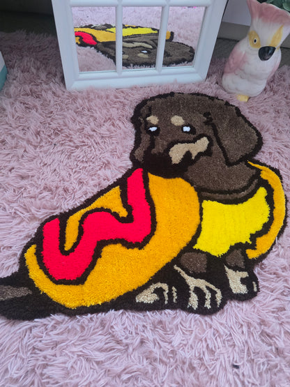 Dachshund Dog Blanket Rug - Handmade Tufted Dog Rug
