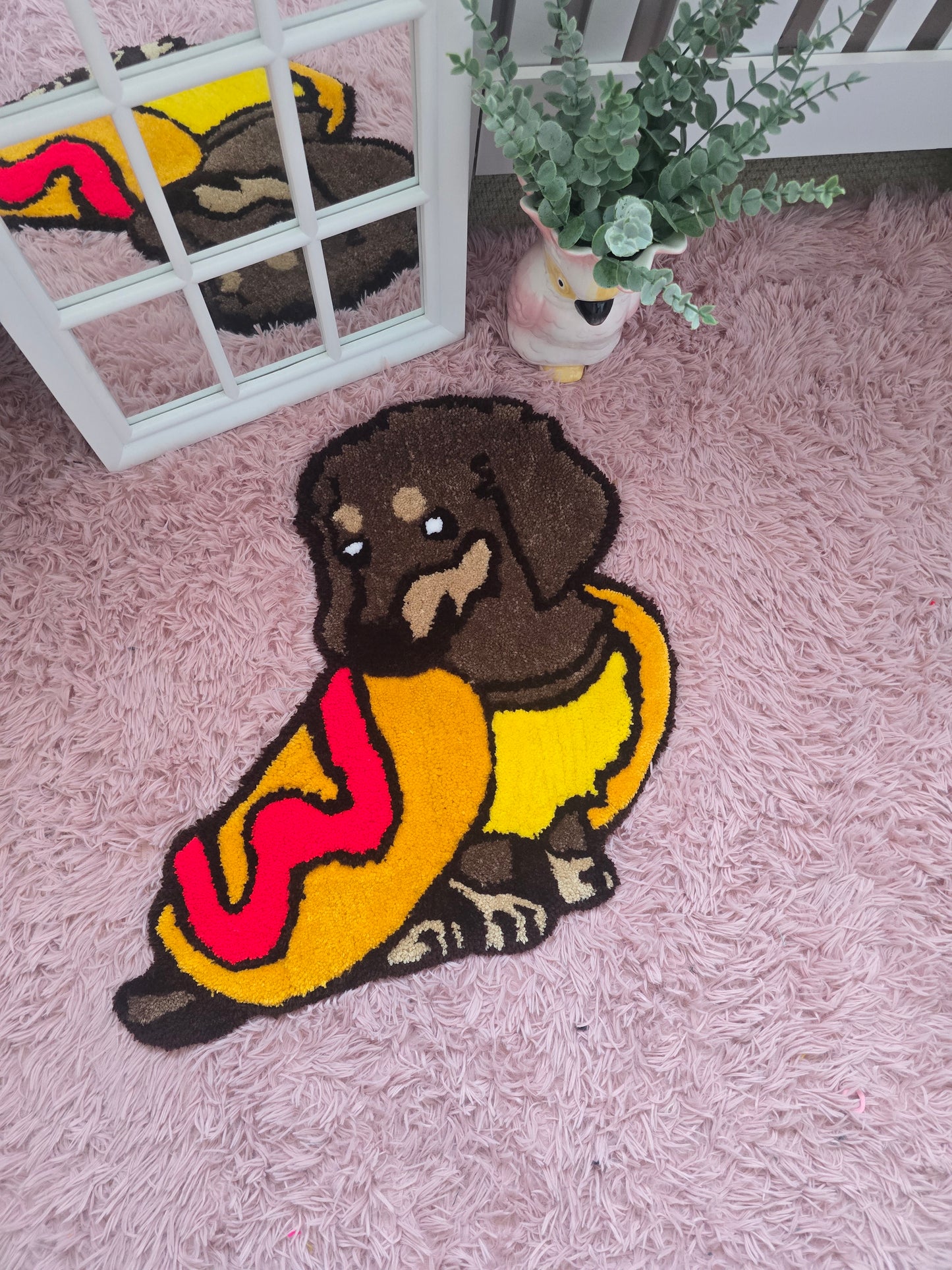 Dachshund Dog Blanket Rug - Handmade Tufted Dog Rug