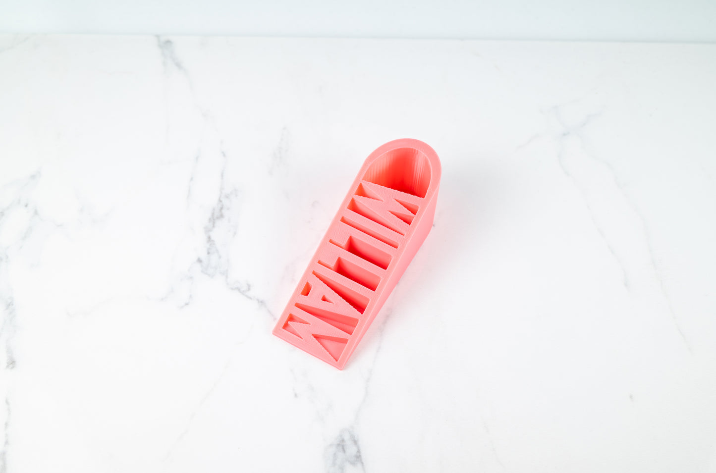 Custom Name Door Stop – Personalised Wedge in Bright Colours.