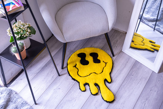 Handmade Melting Smiley Rug