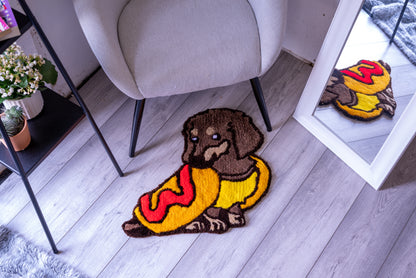 Dachshund Dog Blanket Rug - Handmade Tufted Dog Rug