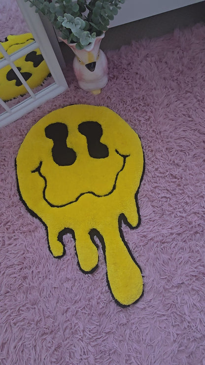 Handmade Melting Smiley Rug